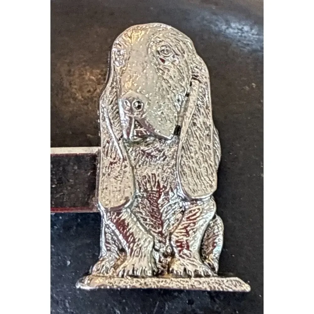 Basset Hound Men’s Tie Clip Adorable Dog in Silver Tone-~Mercury Industries L2